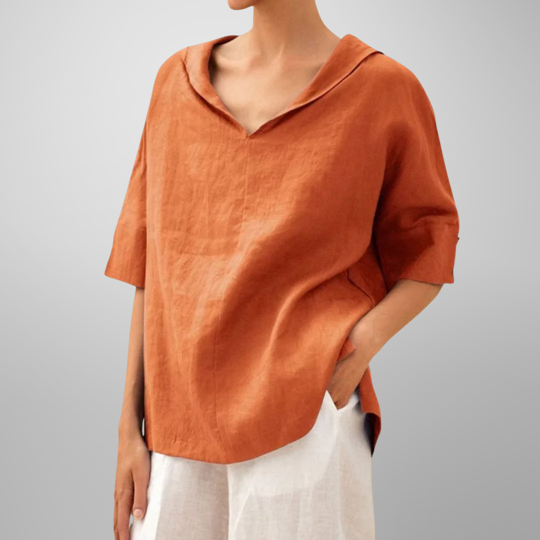 Lucy | Dames Losse Blouse met Minimalistisch Ontwerp