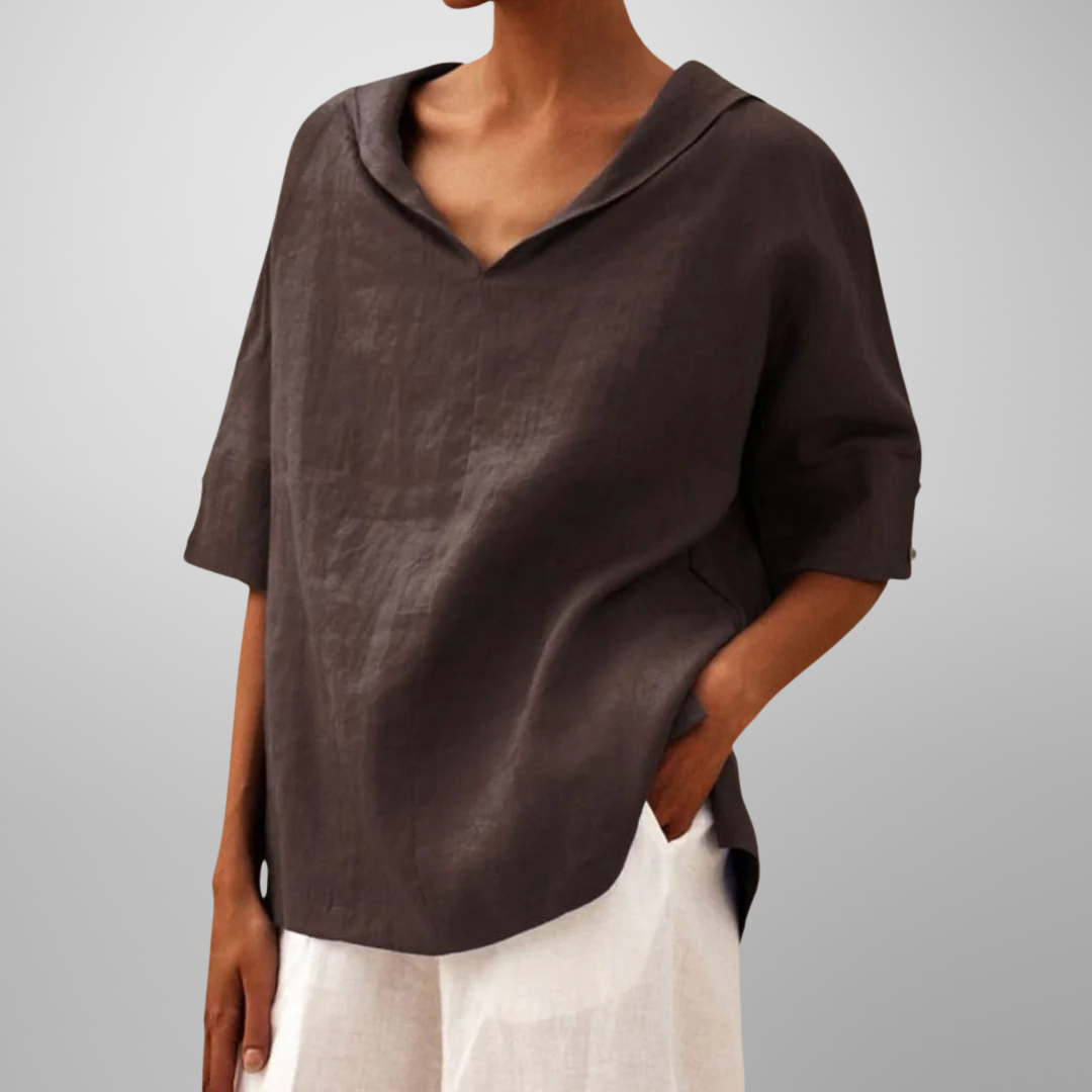 Lucy | Dames Losse Blouse met Minimalistisch Ontwerp