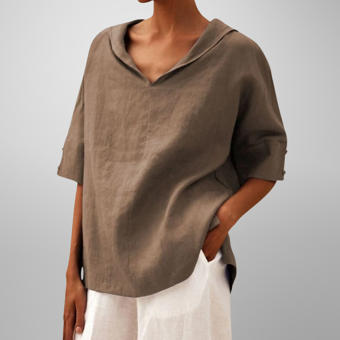 Lucy | Dames Losse Blouse met Minimalistisch Ontwerp