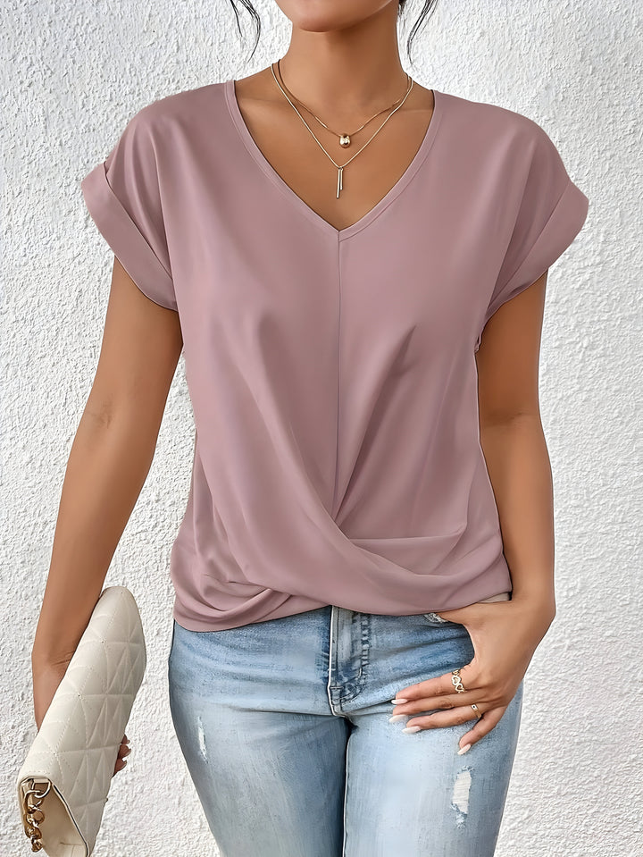 Meika | Dames Top met Twist-detail en V-hals