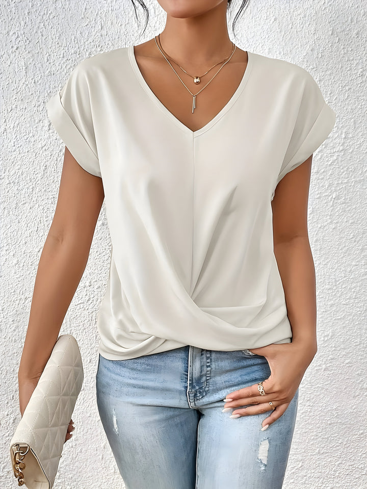 Meika | Dames Top met Twist-detail en V-hals