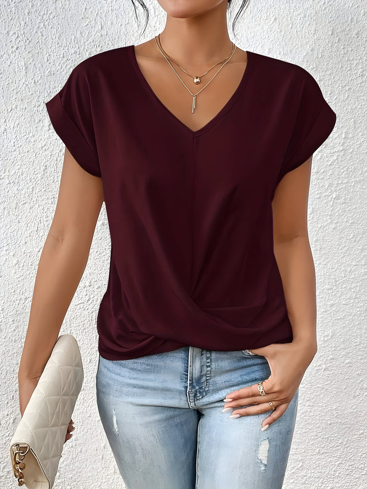 Meika | Dames Top met Twist-detail en V-hals