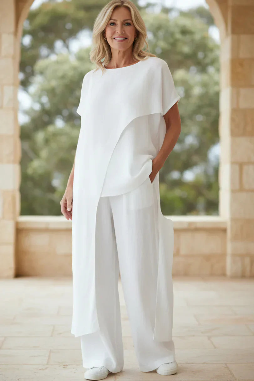 Meya | Dames Asymmetrische Set met Wijde Broek