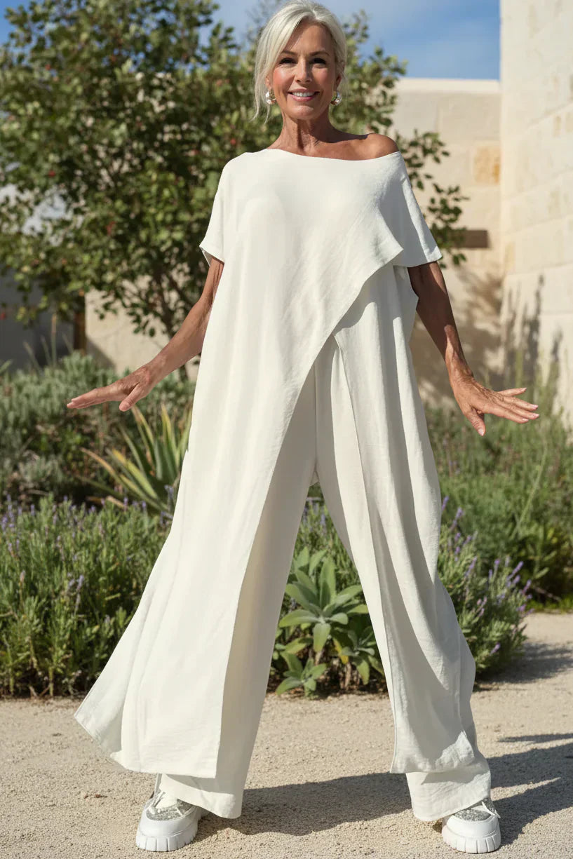 Meya | Dames Asymmetrische Set met Wijde Broek