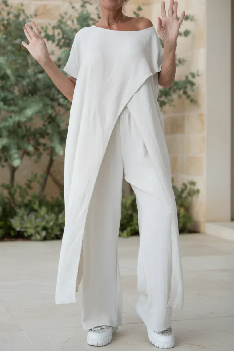 Meya | Dames Asymmetrische Set met Wijde Broek