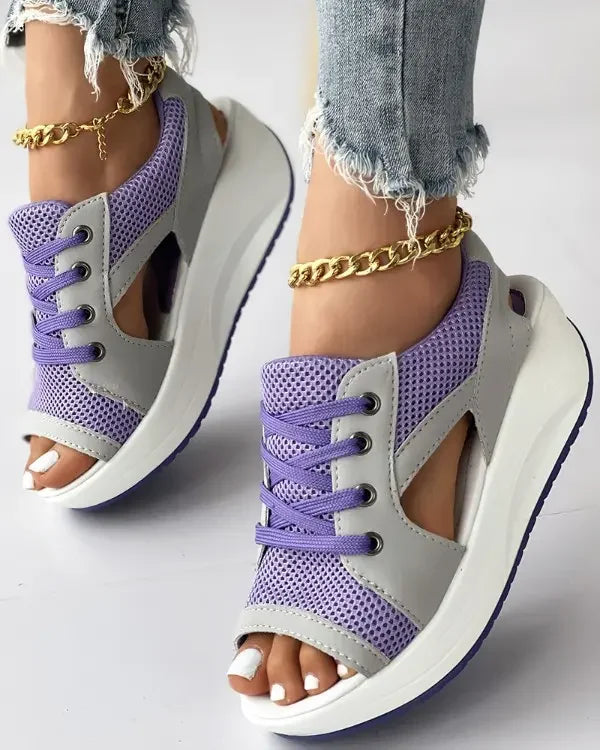 Minerva | Dames Sportieve Sandalen met Plateauzool