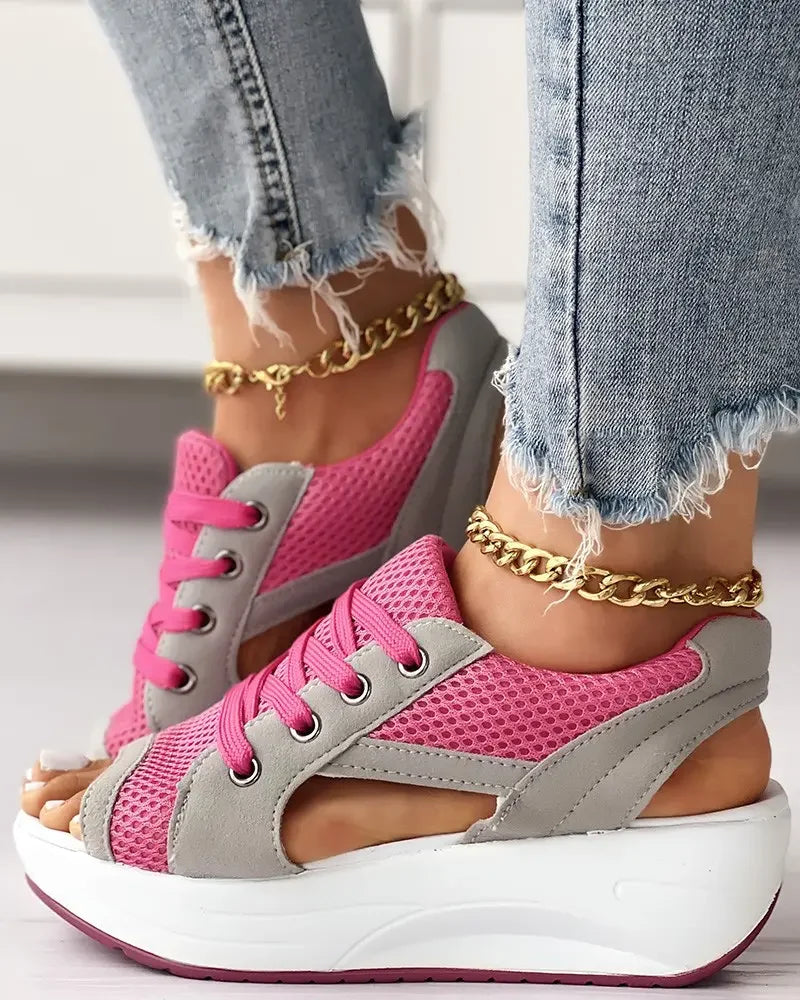 Minerva | Dames Sportieve Sandalen met Plateauzool