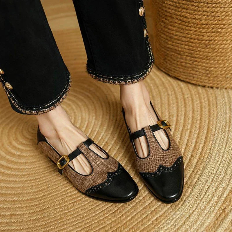Mora | Dames T-strap Schoenen met Retro Gesp