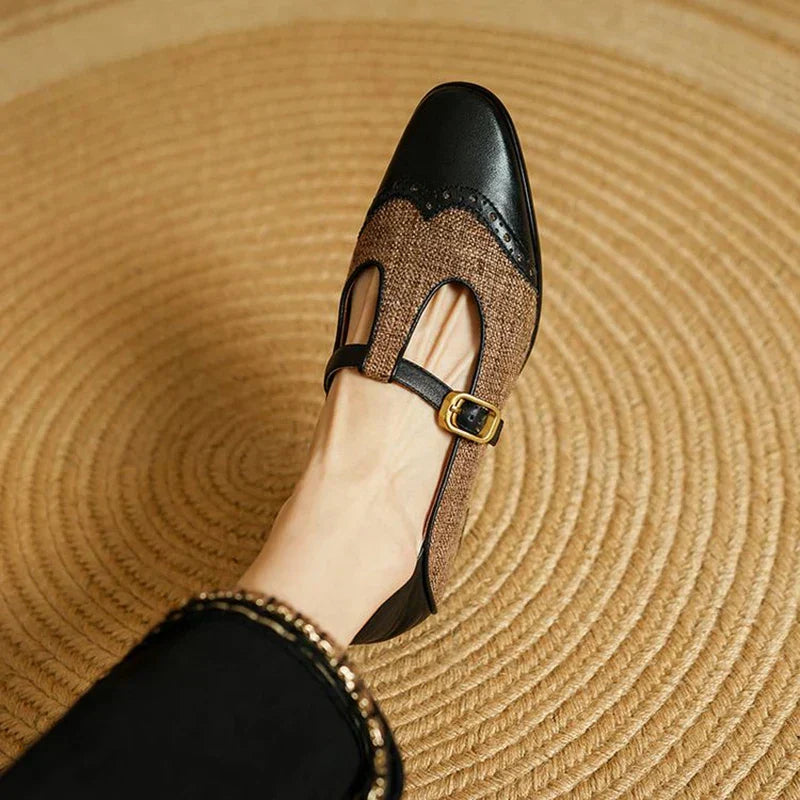 Mora | Dames T-strap Schoenen met Retro Gesp