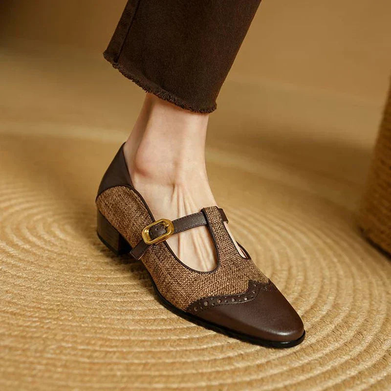 Mora | Dames T-strap Schoenen met Retro Gesp