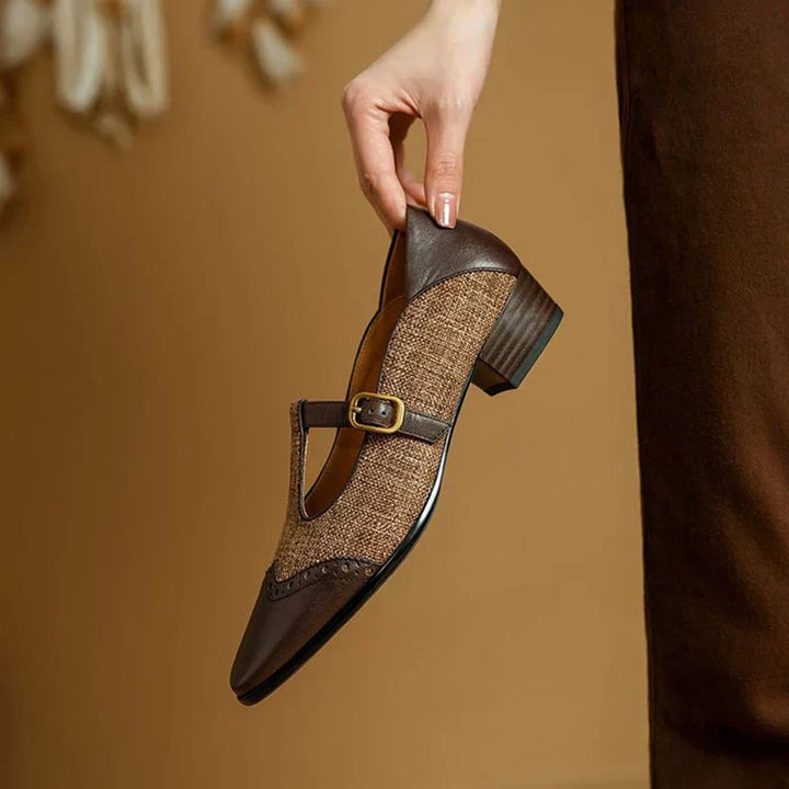 Mora | Dames T-strap Schoenen met Retro Gesp