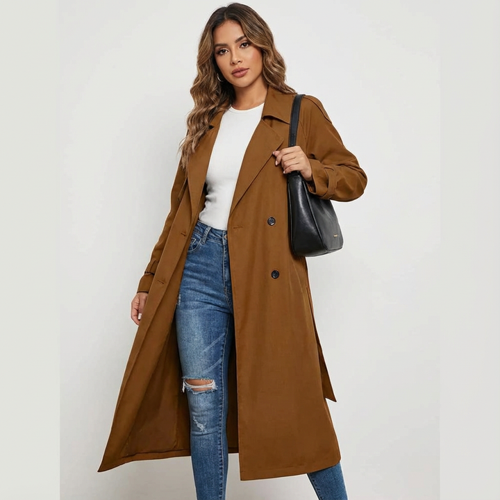 Odile | Lange Trenchcoat met Klassieke Knopenlijn voor Dames