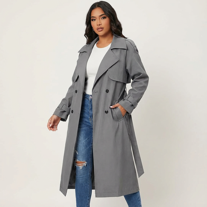 Odile | Lange Trenchcoat met Klassieke Knopenlijn voor Dames