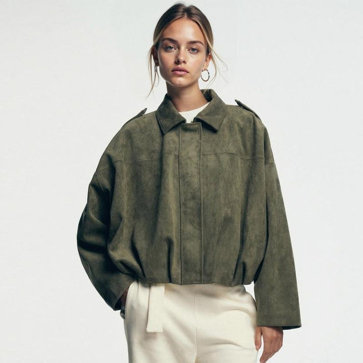Paulien | Oversized Bomberjack met Omslagkraag voor Dames