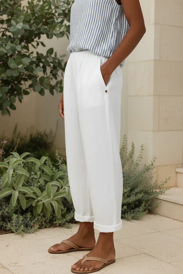 Peggy | Dames Relaxte Broek met Rekbare Tailleband