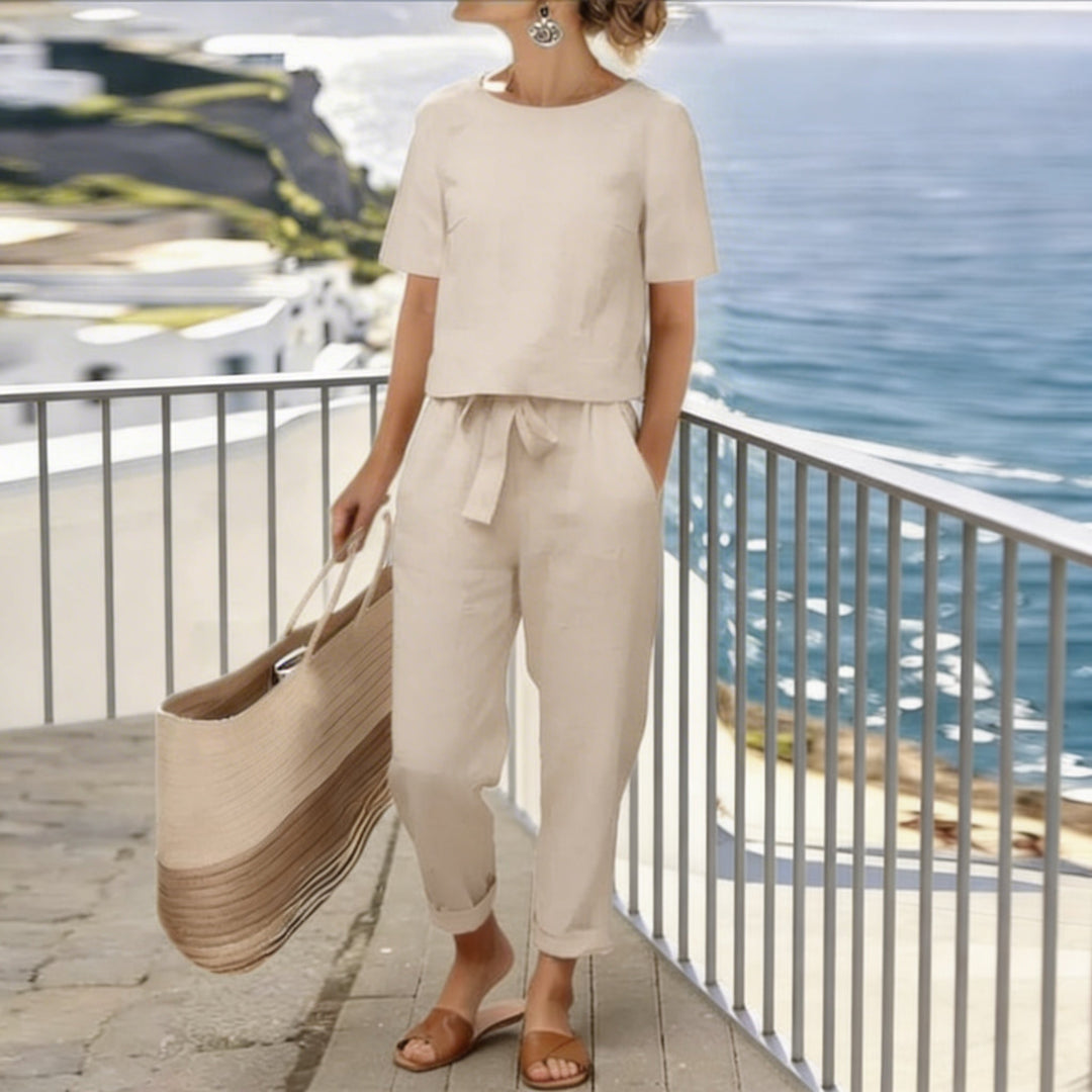 Rosy | Dames Set met Wikkel-top en Getailleerde Broek