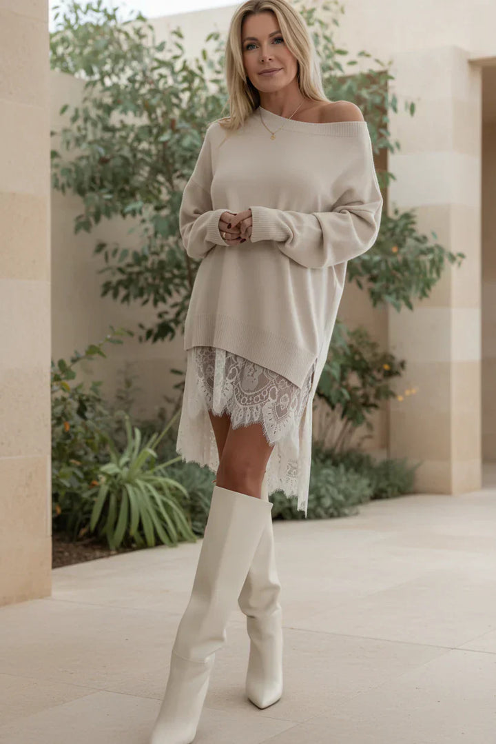 Sadie | Dames Off-Shoulder Ensemble met Sierlijke Rok