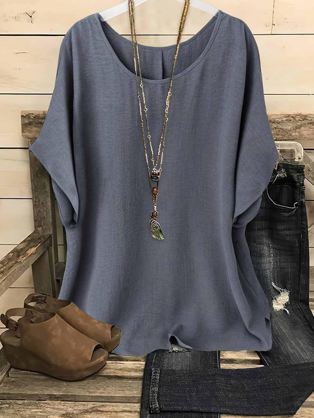 Sienna | Dames Luchtige Zomertop met Ronde Hals