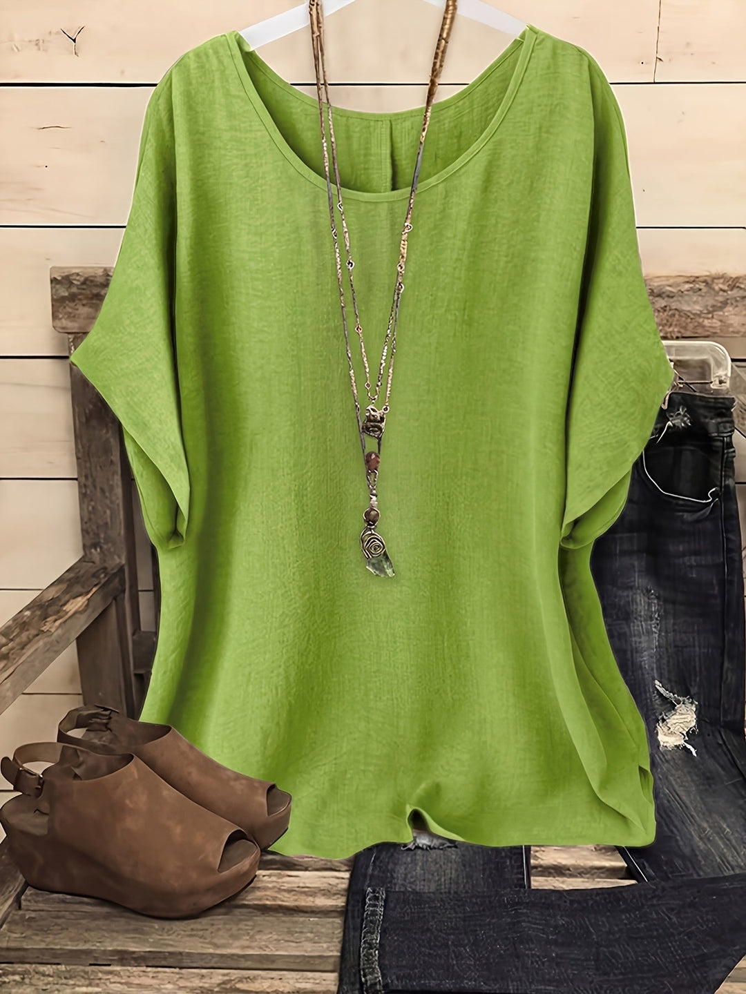 Sienna | Dames Luchtige Zomertop met Ronde Hals
