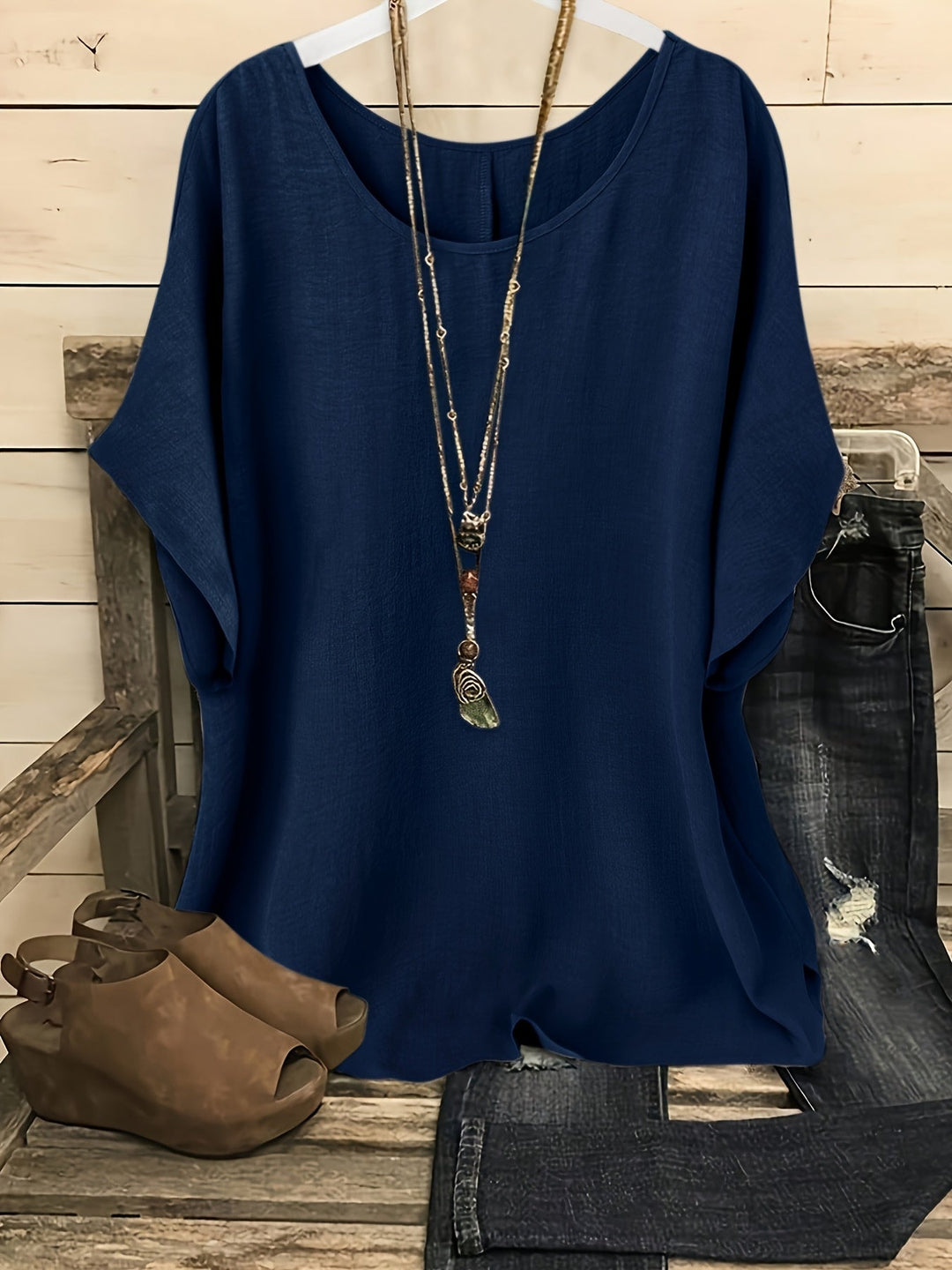 Sienna | Dames Luchtige Zomertop met Ronde Hals