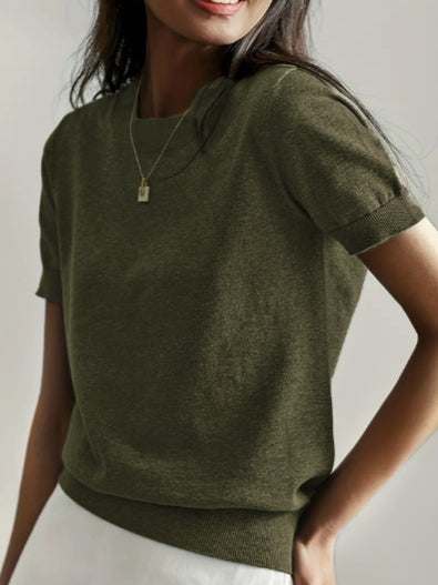 Tally | Dames Basis Top met Ronde Hals