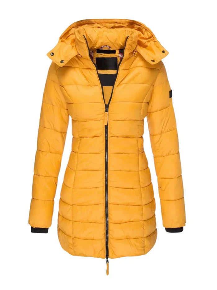 Ytje | Lange Getailleerde Winterjas met Knoopsluiting voor Dames