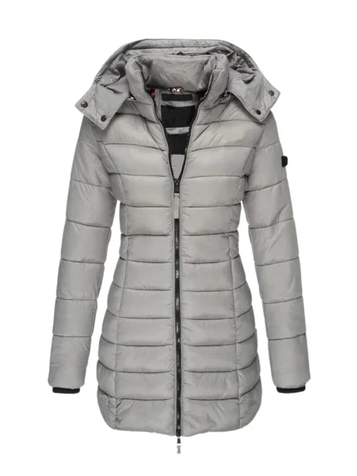 Ytje | Lange Getailleerde Winterjas met Knoopsluiting voor Dames