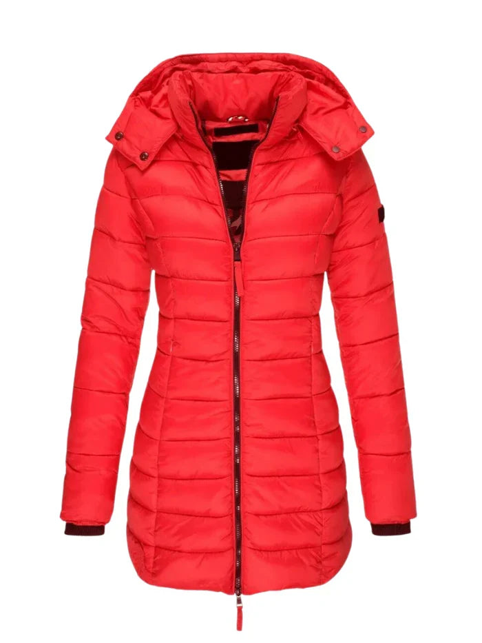 Ytje | Lange Getailleerde Winterjas met Knoopsluiting voor Dames