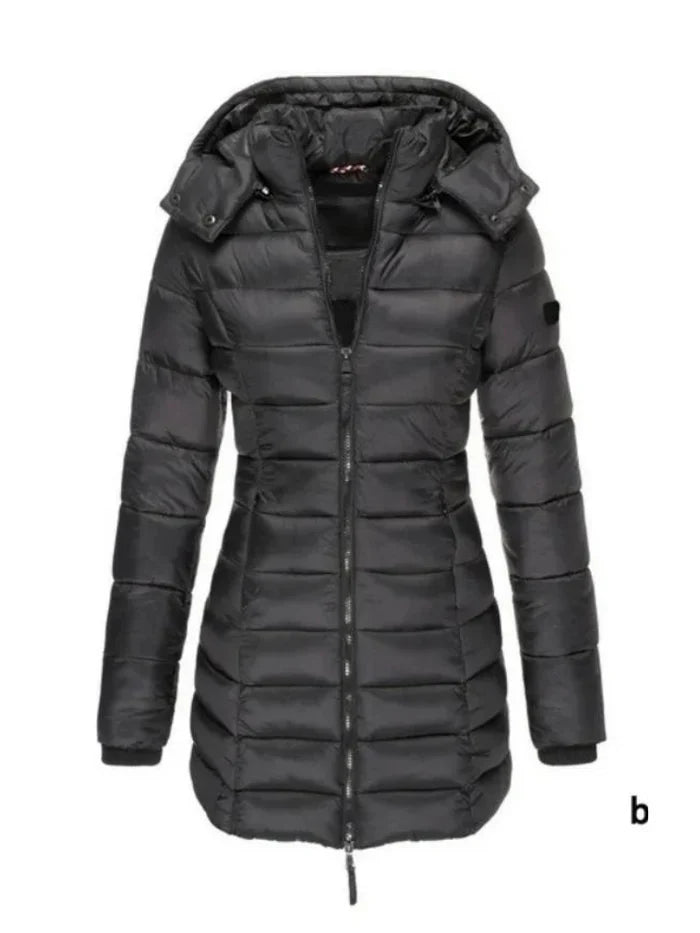 Ytje | Lange Getailleerde Winterjas met Knoopsluiting voor Dames